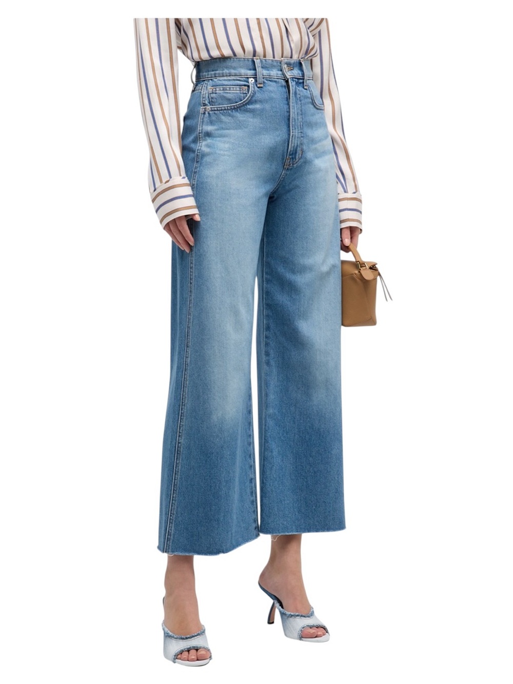 VERONICA BEARD TAYLOR NEW Cropped High Rise Wide Leg Jean in Enough Said blue 27